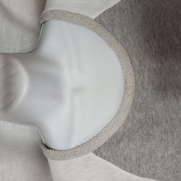 C & C California. Gray & White Sweatshirt Dress; Drop Drawstring Waist.  Size S - Picture 2 of 14